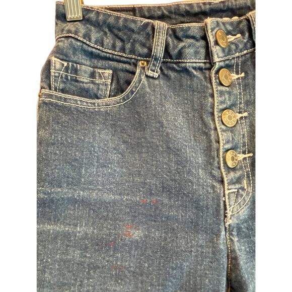 BDG Super High Rise Foxy Button Fly Cuffed Denim Jean Short Shorts 26w - Picture 7 of 13